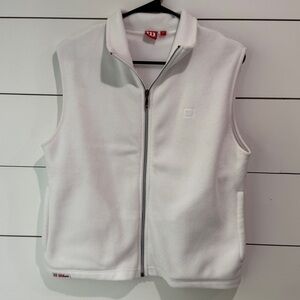 Wilson Mens White Fleece Vest Sz M
